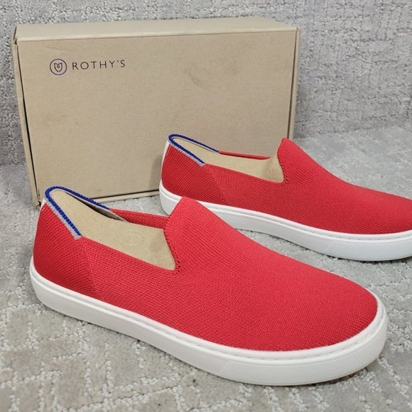 Rothy's The Kids Sneaker Red Lollipop Slip On Shoes Big Kids Size 3, 4 - Picture 3 of 11